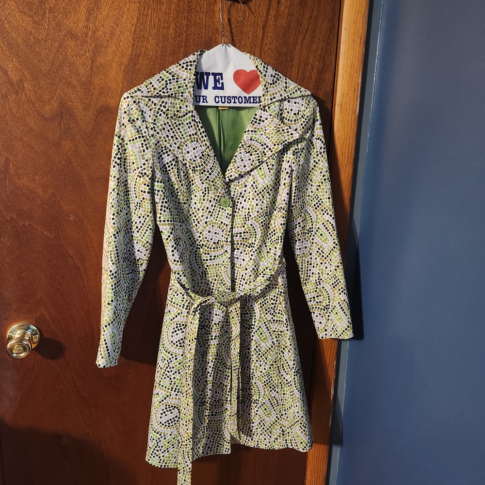 Patterned Belted Coat